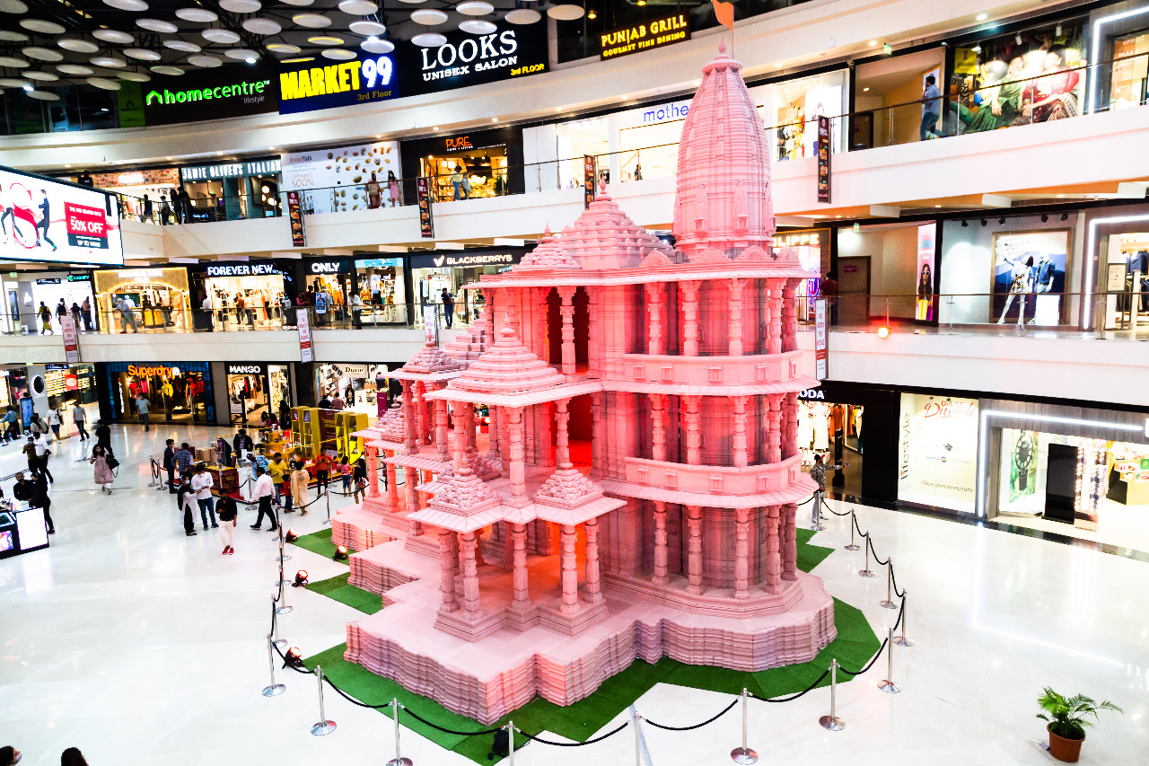 Ram Temple replica at Pacific Mall, Tagore Garden