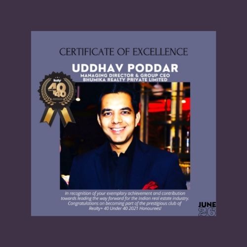 Uddhav Poddar wins 40 under 40 Award for contribution to real estate